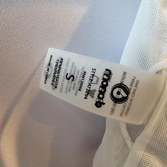 NWT Mono B Black & White Striped Racerback Padded Spandex Sports Bra Sz SM - Picture 7 of 7